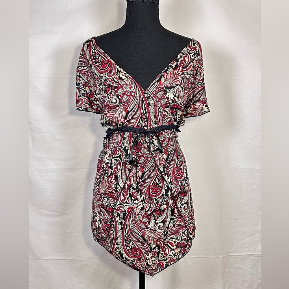 Y2K Julie’s Closet Paisley Empire Waist Tunic Top